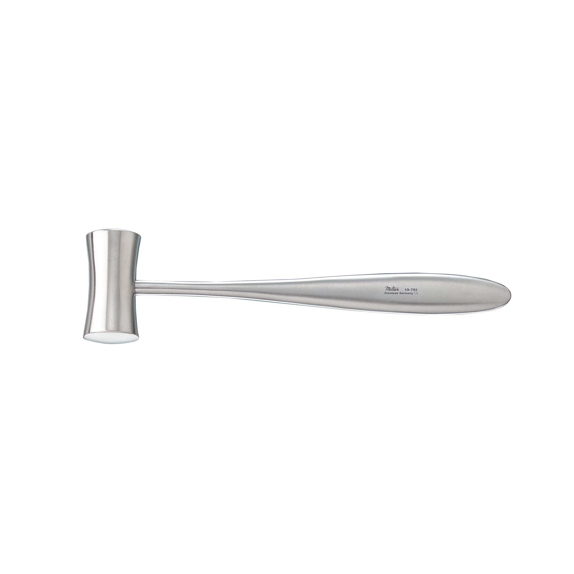 Miltex Lucae Bone Mallet with a cylindrical head and sleek metal handle, designed for surgical orthopedic use.