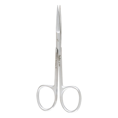Miltex Heavy Pattern Iris Scissors with sharp, fine tips and looped handles, designed for precision cutting in medical procedures.