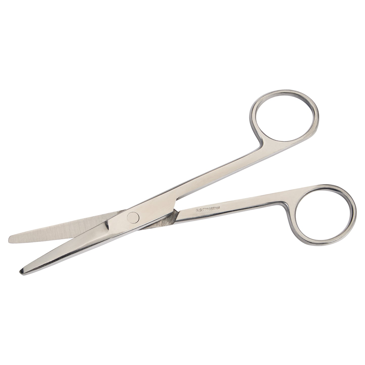 A pair of Mayo Dissecting Scissors with straight, blunt tips and looped handles, made of shiny metal.