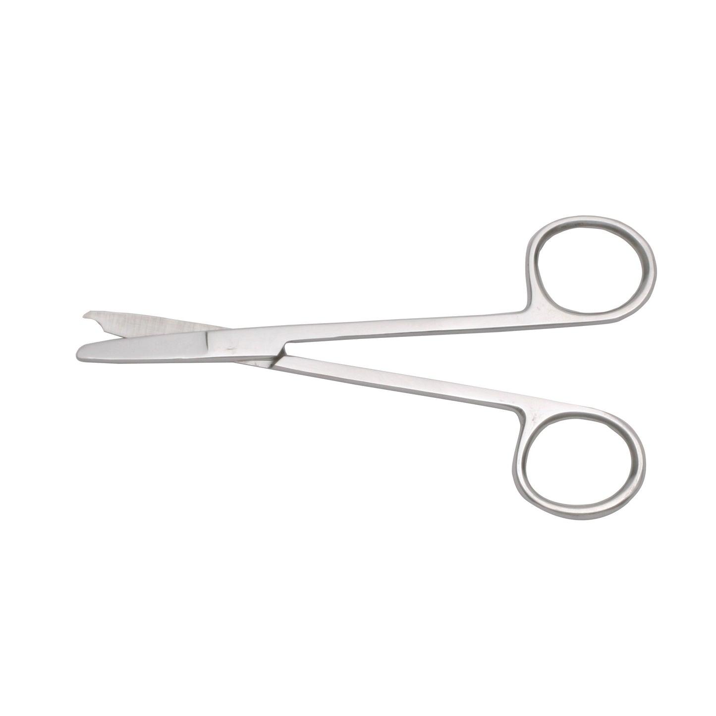 Spencer Stitch Scissors with a curved blade and ring handles are designed for cutting stitches or sutures.