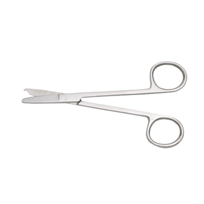 Spencer Stitch Scissors with a curved blade and ring handles are designed for cutting stitches or sutures.