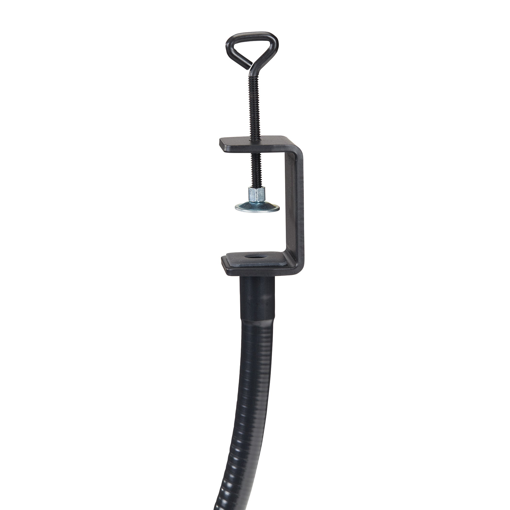 The C-Clamp Malleable Anesthesia Screen features a black C-clamp with a screw mechanism attached to a flexible, ribbed tube.