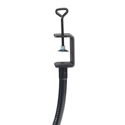 The C-Clamp Malleable Anesthesia Screen features a black C-clamp with a screw mechanism attached to a flexible, ribbed tube.