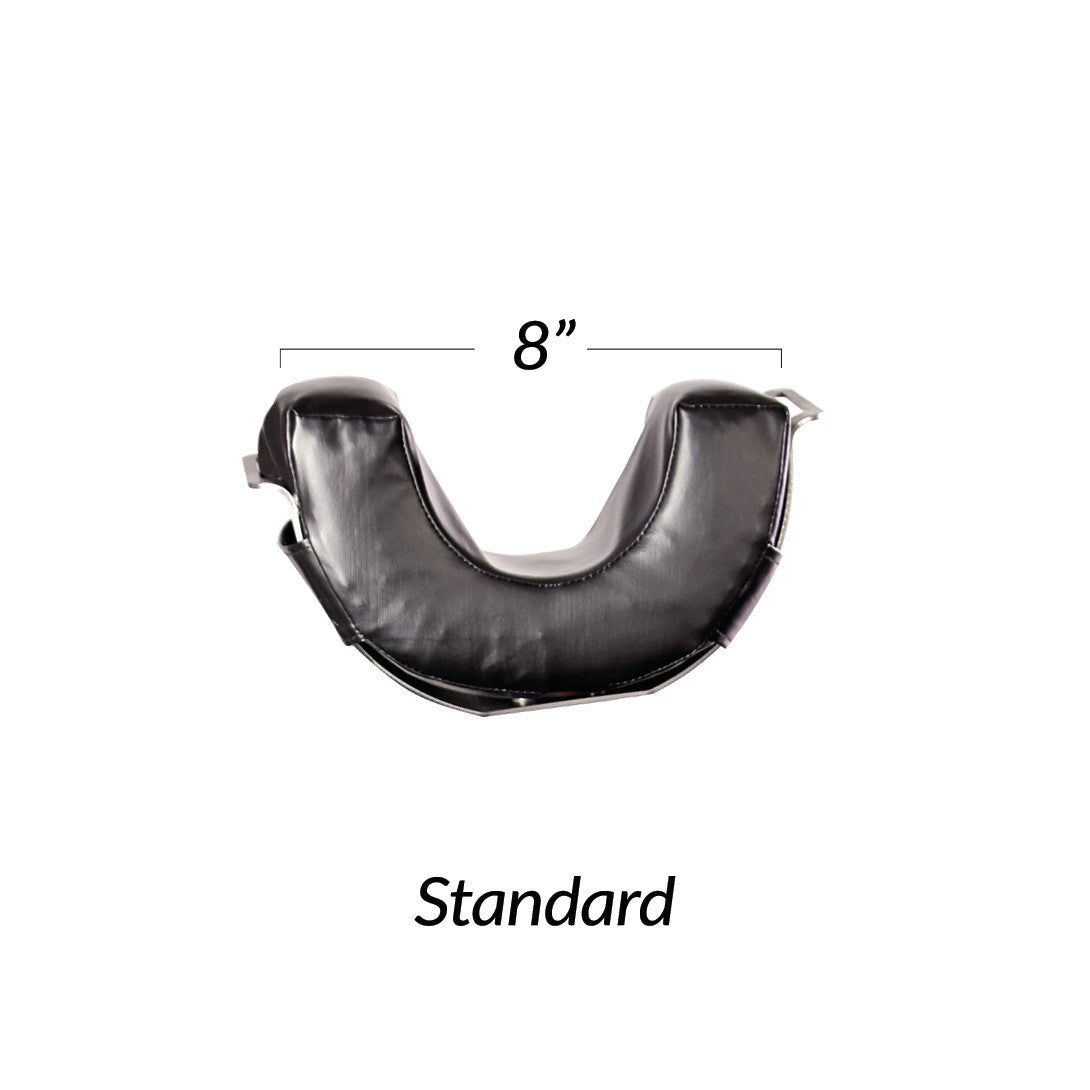 Replacement Pad for AliMed Standard Universal Positioner, black, with an 8-inch width, shown on a white background.