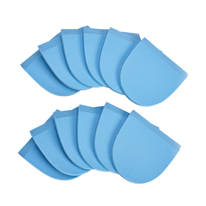 Ten blue PPT Self-Adhesive Heel Pads are arranged in two overlapping rows on a white background.