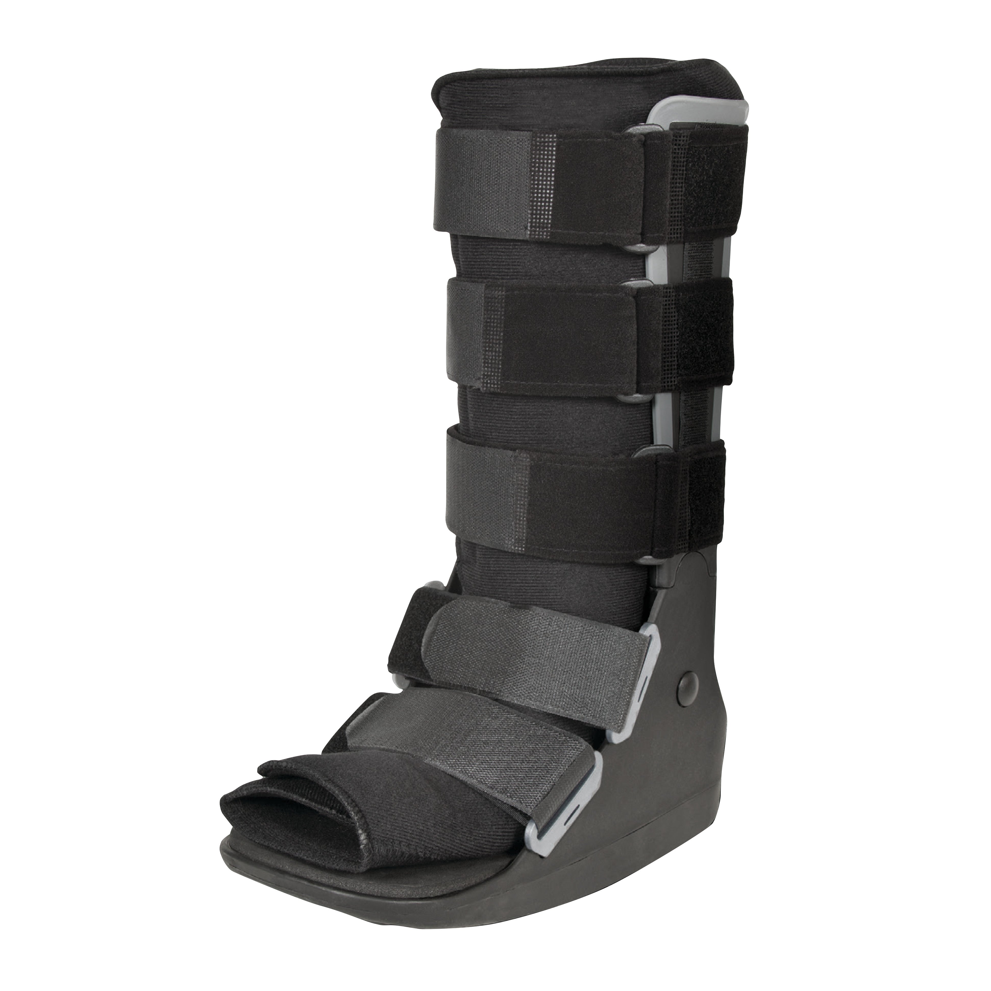 A DARCO FX Pro High Walker medical boot with adjustable straps and an open toe, designed for foot and ankle support and protection.