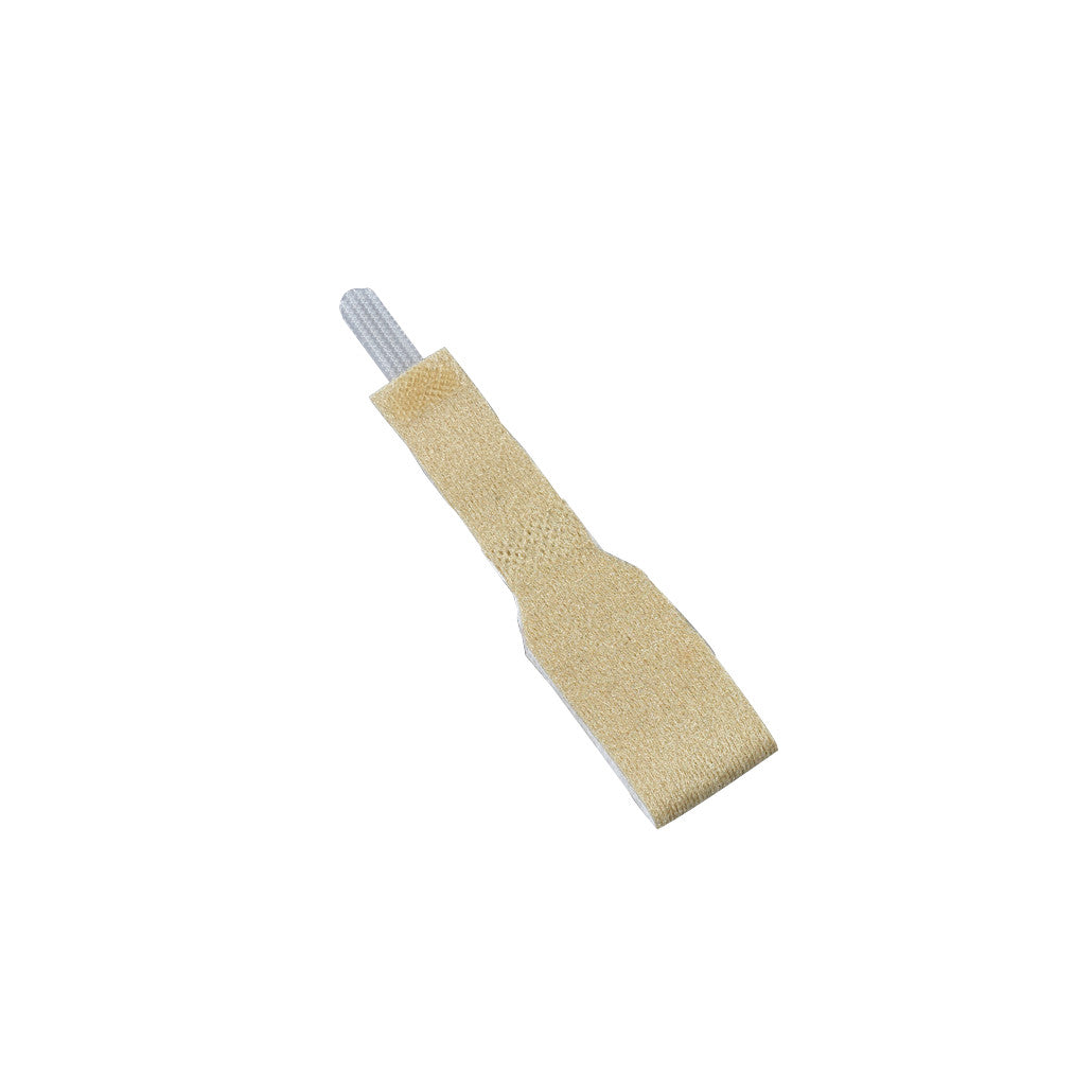 A 3pp Toe Loops device with a beige fabric material and a white loop, used for toe alignment and support.