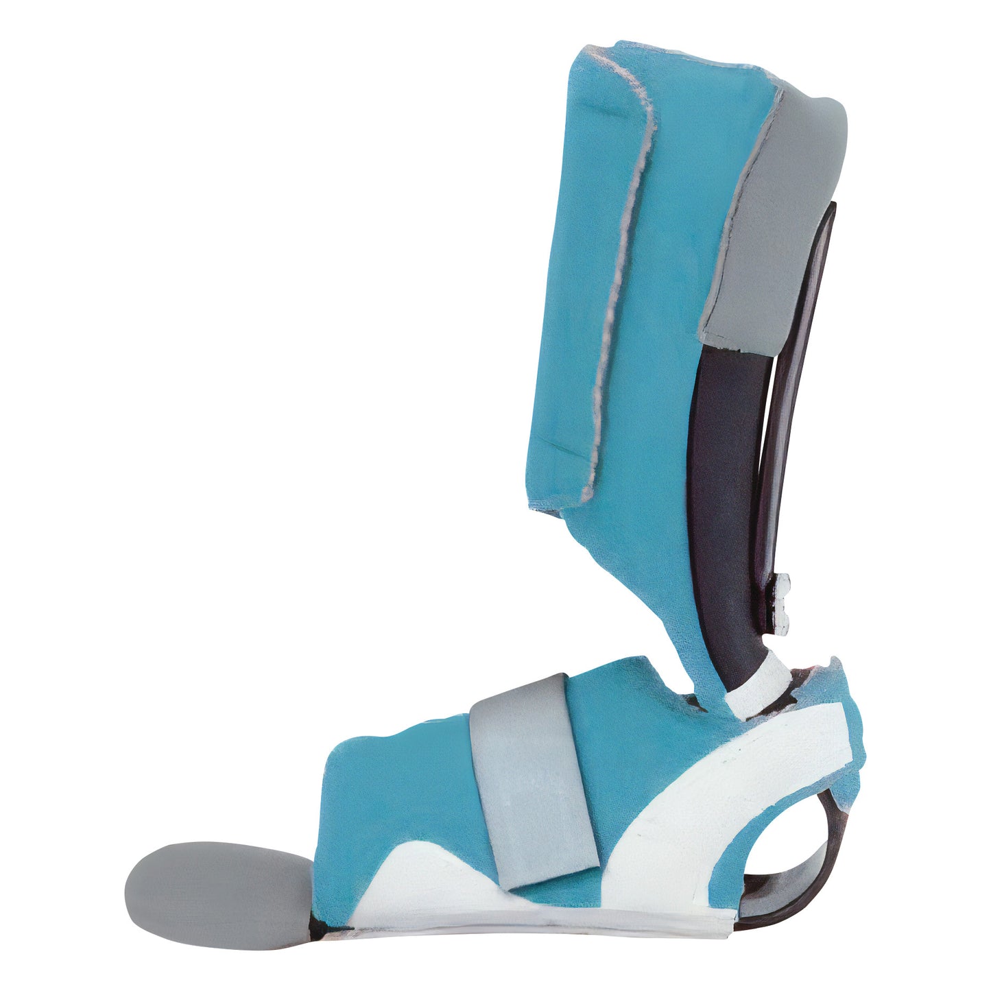 The RCAI MPO 2000 Orthosis is a foot and ankle support device with padded blue fabric and gray straps for stability and comfort.