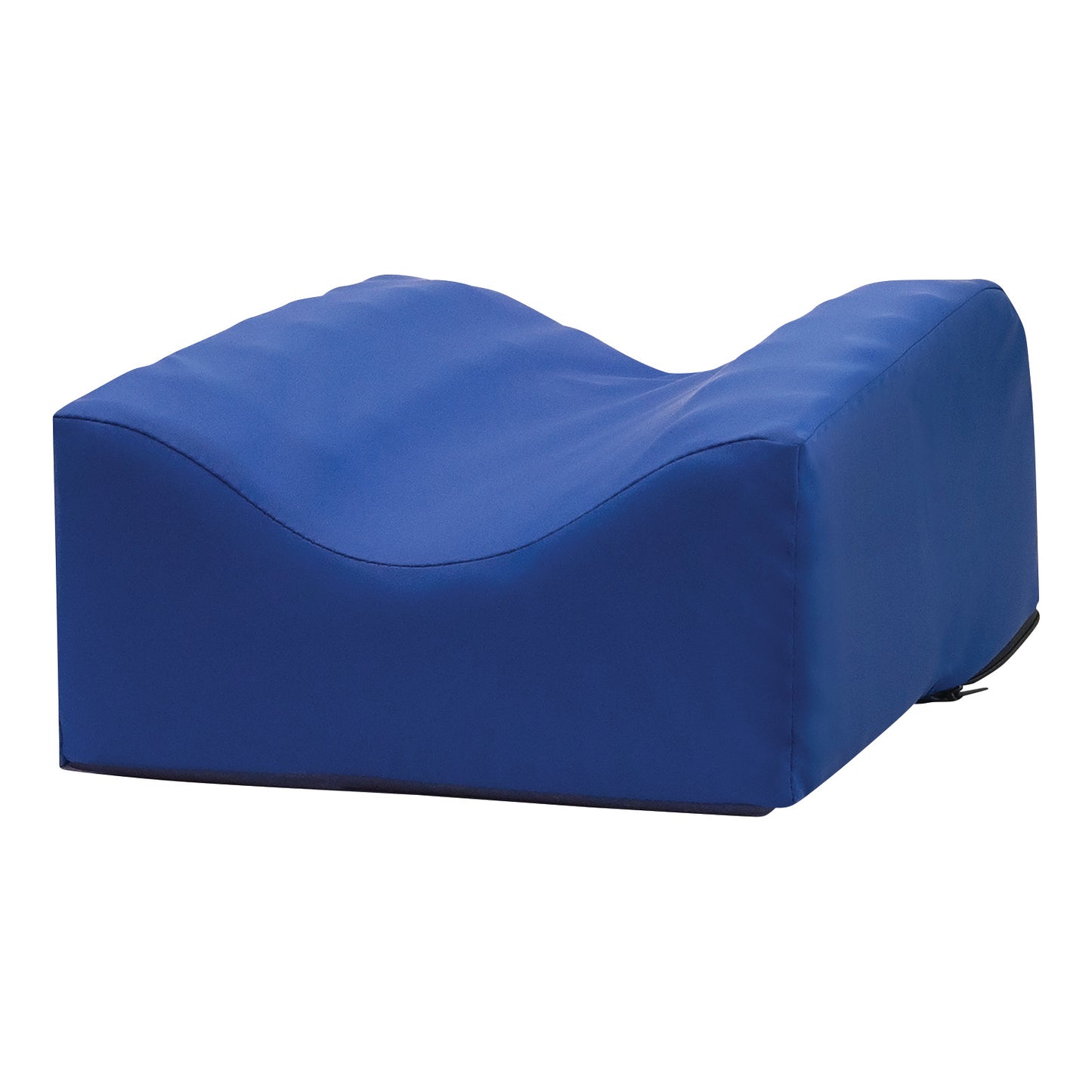 A blue NYOrtho ZERO-G Heel Pillow ULTRA with a wave-like design, offering support and comfort for foot elevation.