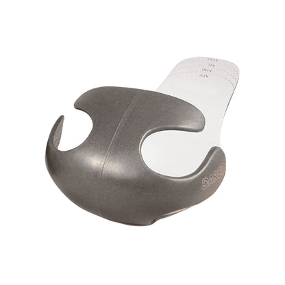 The DARCO Body Armor Toe Guard is a grey protective cover designed to shield toes, featuring a cutout design and size markings.