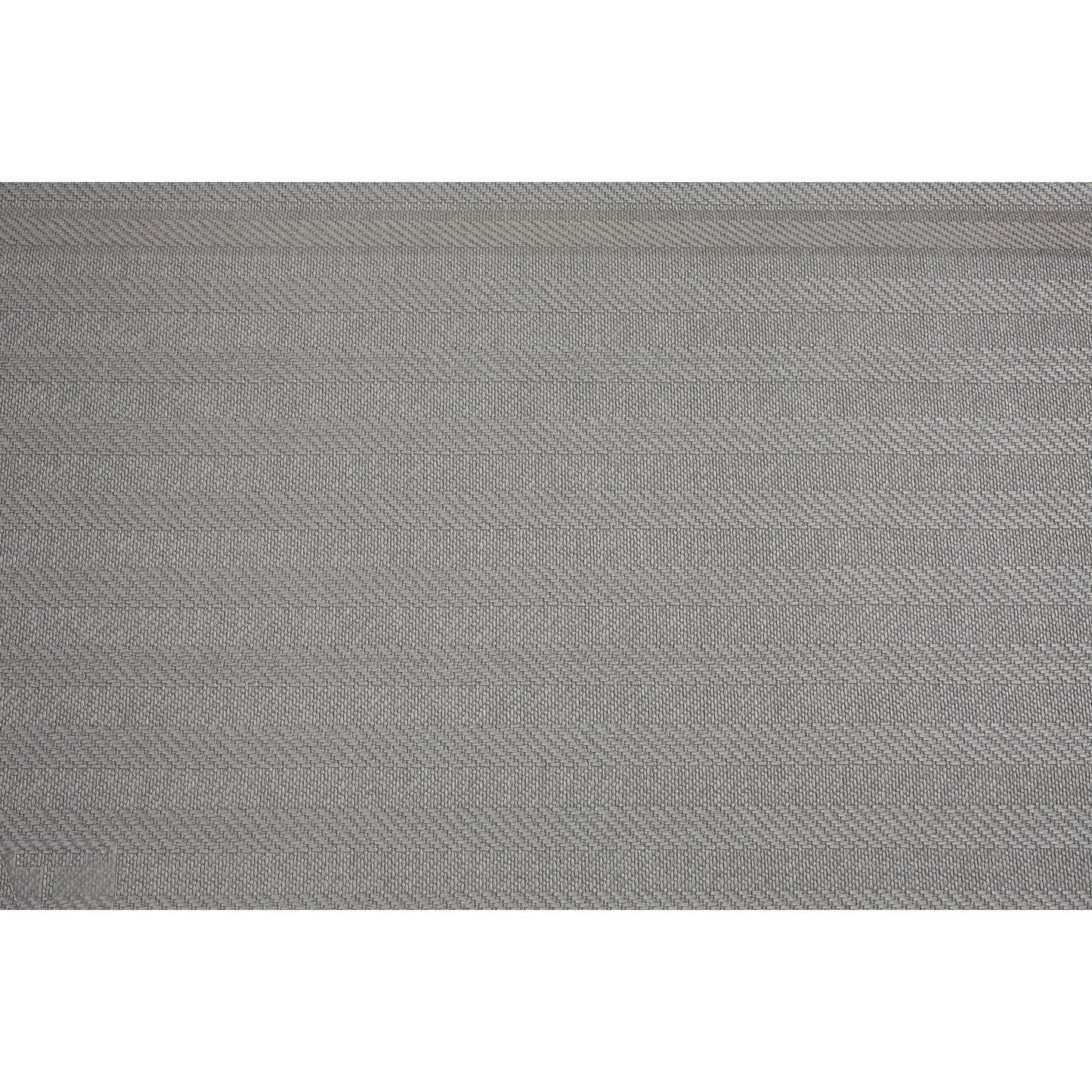 FLATMAT Bedside Fall Mat in gray, featuring a subtle herringbone pattern, designed to provide safety and cushioning beside a bed.
