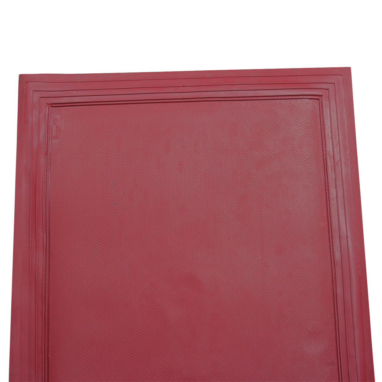 The image shows an AliMed Nonslip Exit Alarm Mat, which is red with a textured surface and raised border for safety.