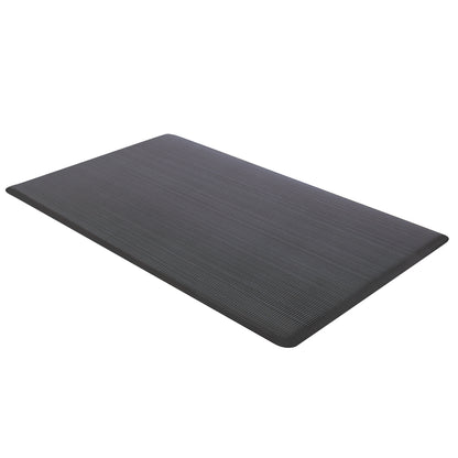 The image features the ErgoMat Anti-Fatigue Mat, a large rectangular mat with a textured surface, designed to reduce fatigue.