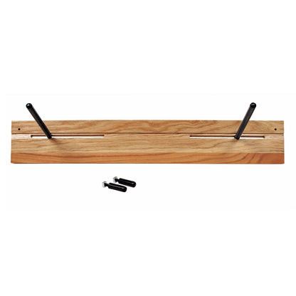 AliMed Shifter Storage Wall Hanger with two metal hooks on a wooden board, includes two black knobs for adjustments.