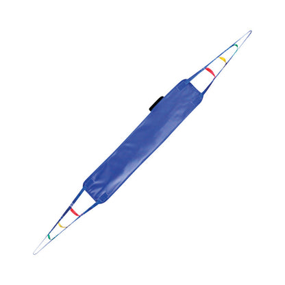 The Buttocks Strap for Bestcare Stand Assist Patient Sling is blue with colored loops, designed for patient support and assistance.