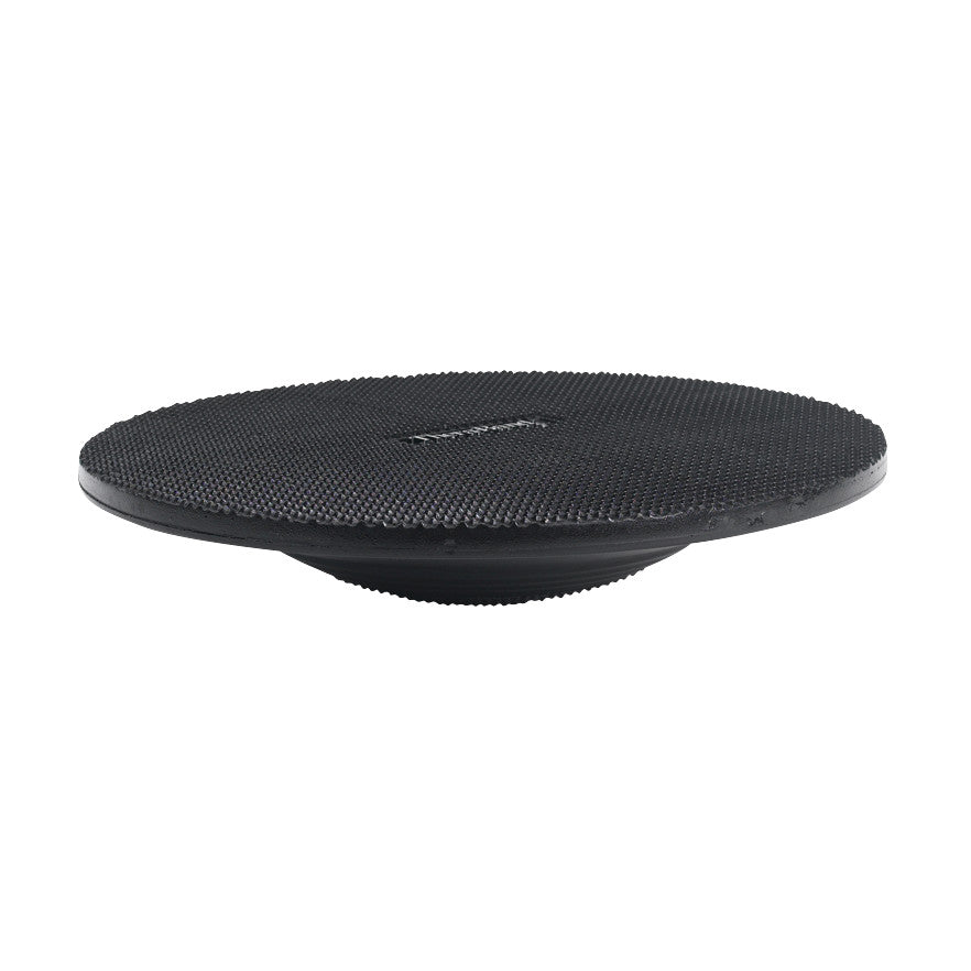THERABAND Wobble Board and Rocker Board, a circular balance tool with a textured surface and rounded base for stability exercises.