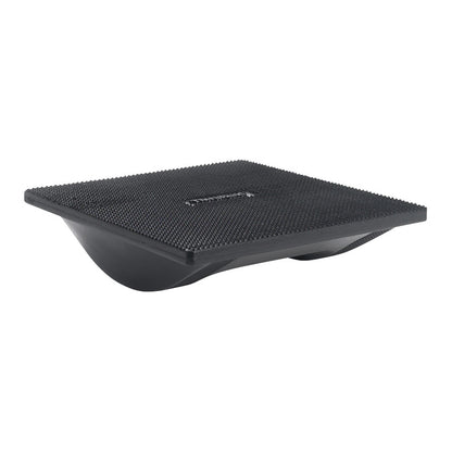The image displays a black THERABAND Wobble Board and Rocker Board with a textured surface used for balance exercises.