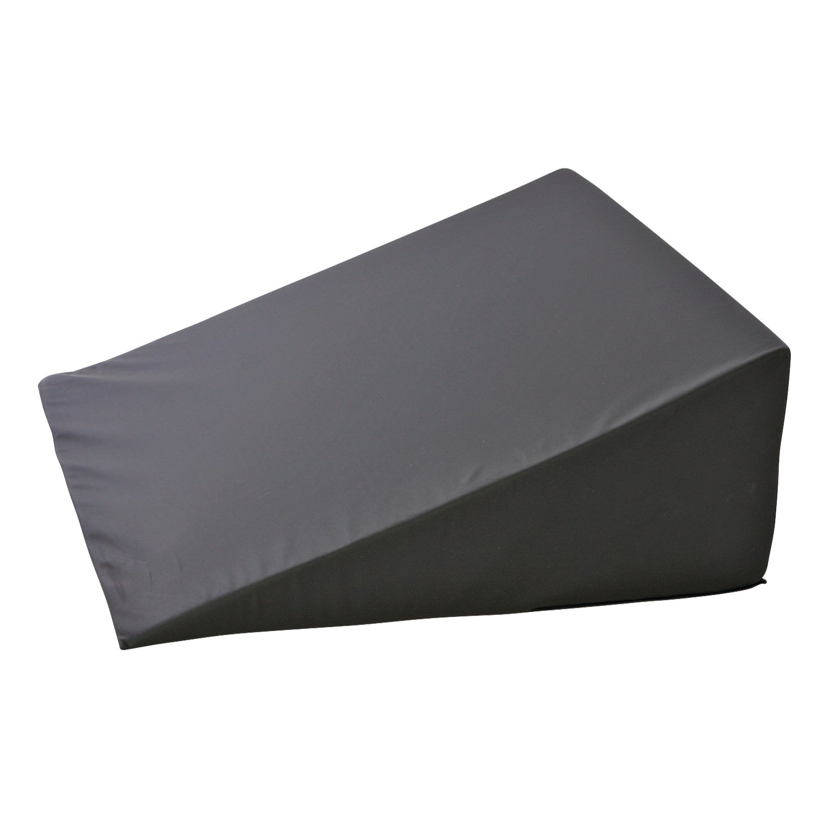 A black AliMed Bariatric Anti-Reflux Elevating Bed Wedge with a sloped design for comfort and support.