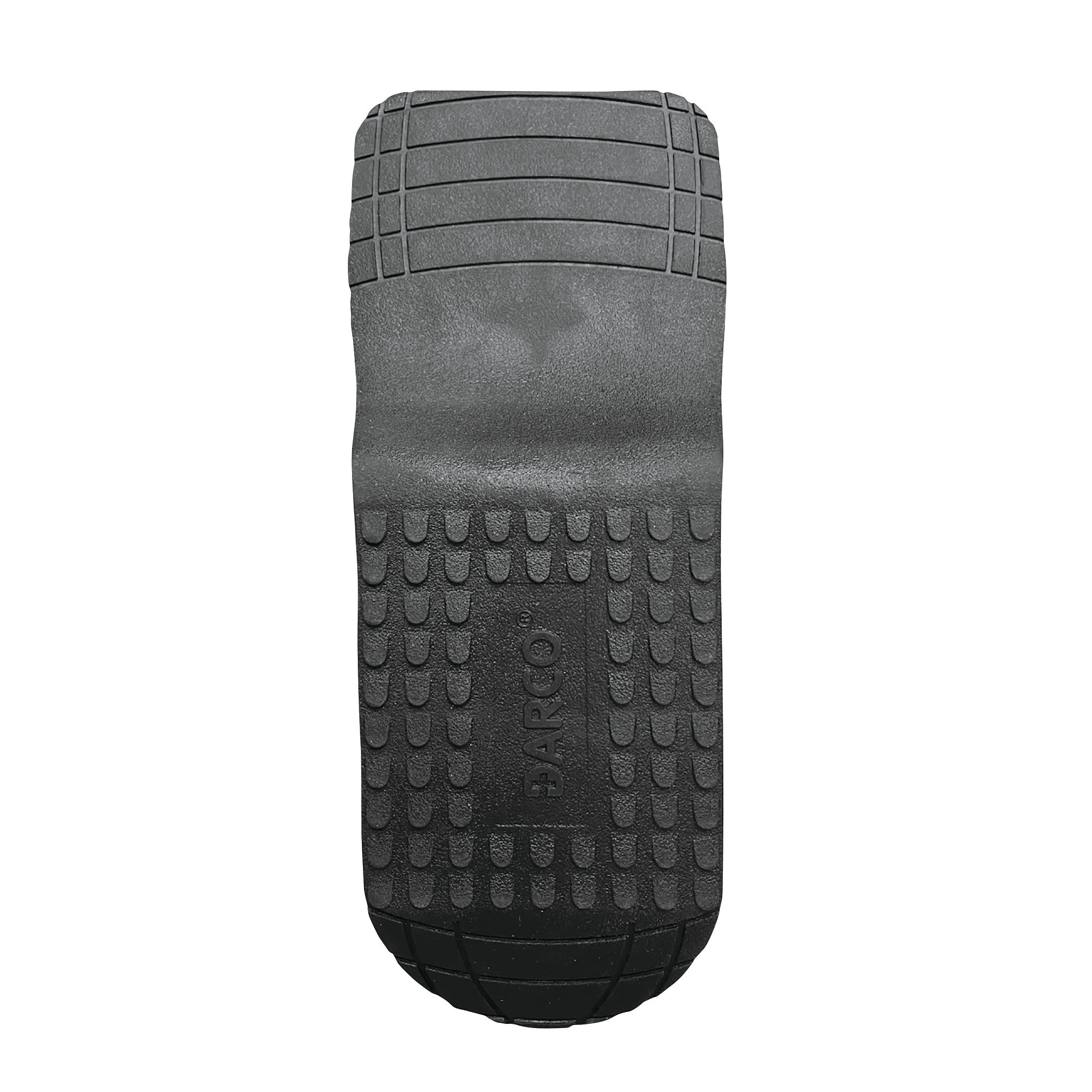 The sole of a DARCO OrthoWedge Shoe, featuring a textured grip and "DARCO" branding in the center.