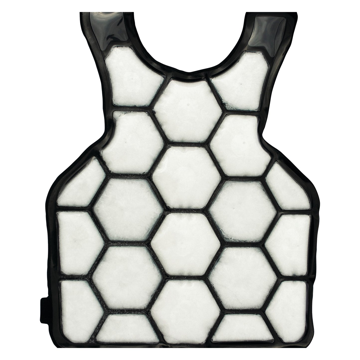 Xena Therapies Onyx Cool Safety Pro Vest with a hexagonal pattern and black borders, designed for cooling and safety purposes.