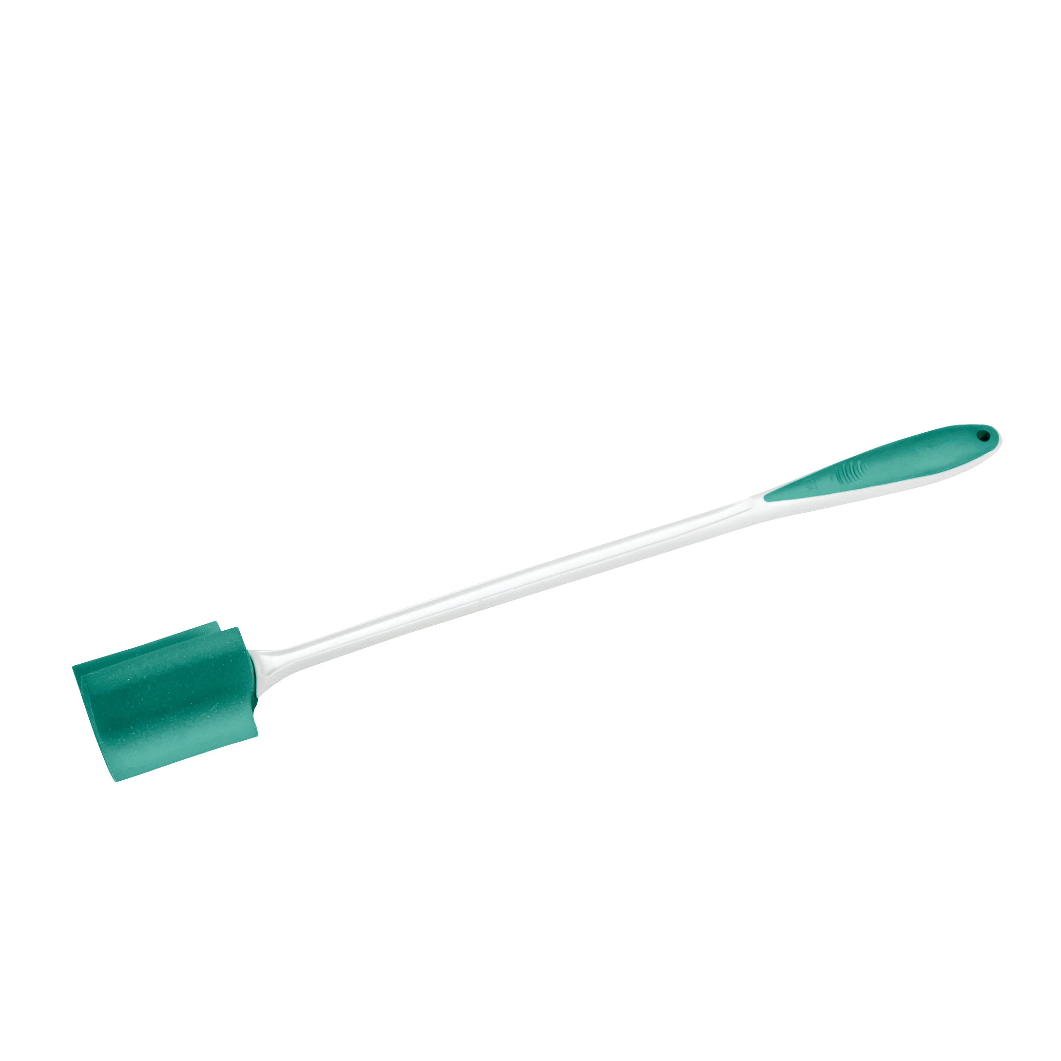 AliMed Deluxe Grip Sponge, featuring a long handle with a green textured grip and sponge head for easy reach in bathing or cleaning.