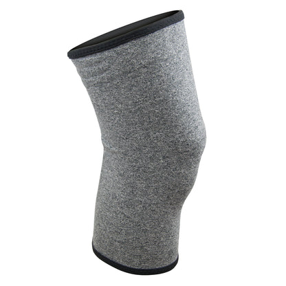 The Brownmed IMAK Compression Arthritis Knee Sleeve is a gray, soft fabric sleeve designed to provide support and relief for knee pain.