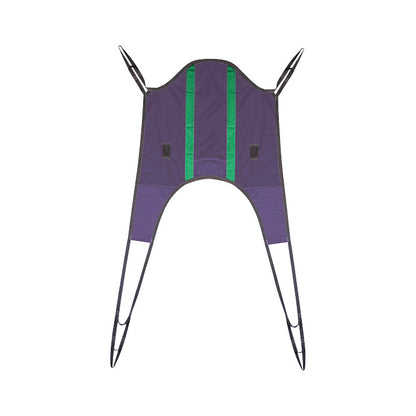 The Bestcare BestSling GLC Replacement Patient Sling is a purple and green sling with four straps for patient support and transfer.