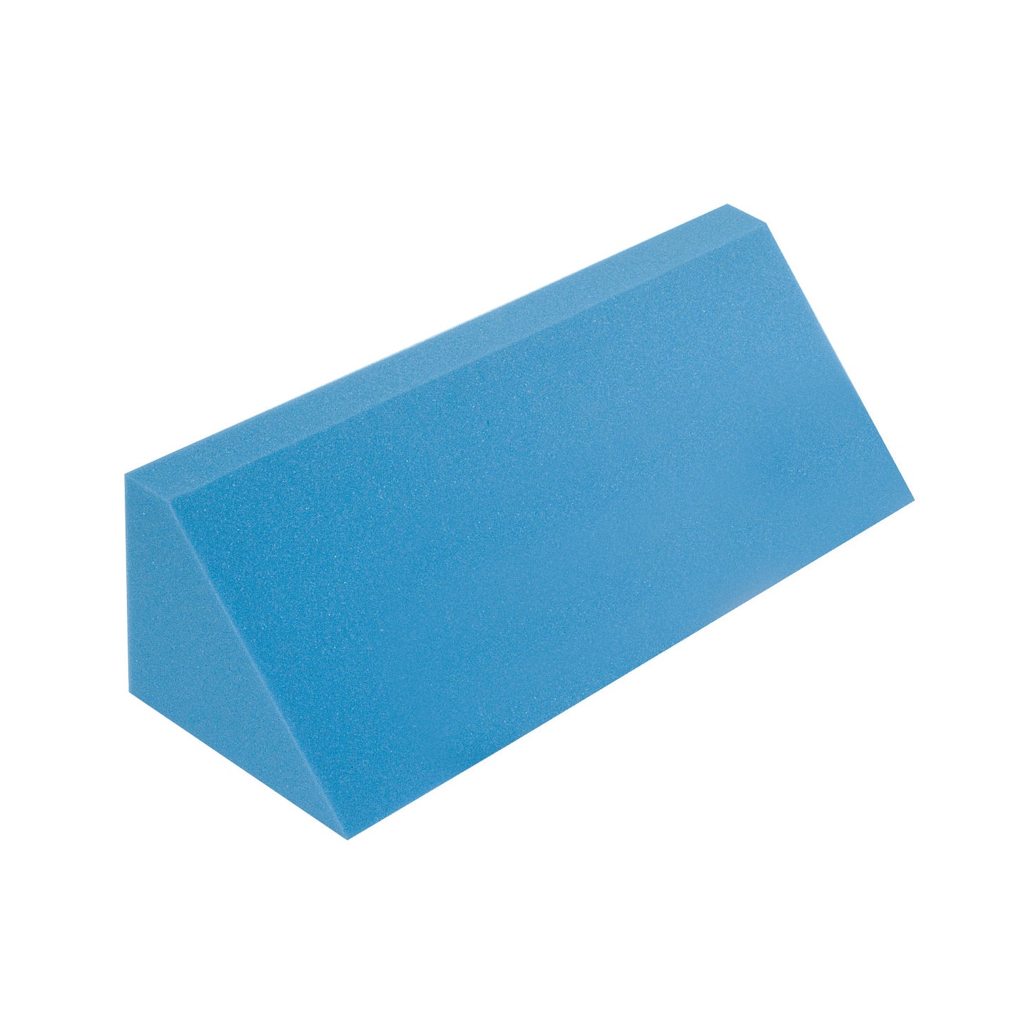 The image features an AliMed Uncovered Body Positioning Wedge, a blue foam wedge used for medical body positioning and support.