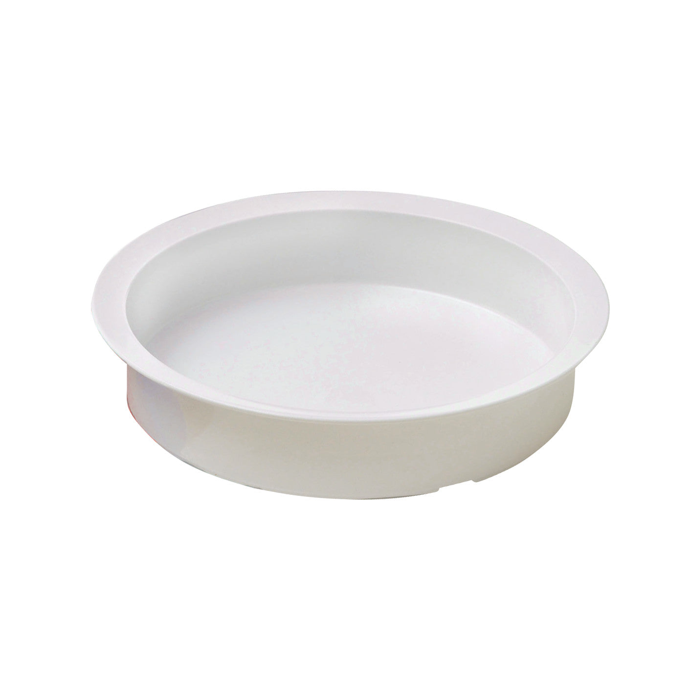 The AliMed High-Sided Plate with Lip is a white round plate designed with raised sides to help prevent spills.
