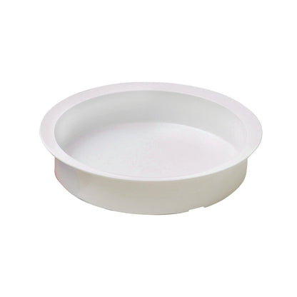 The AliMed High-Sided Plate with Lip is a white round plate designed with raised sides to help prevent spills.