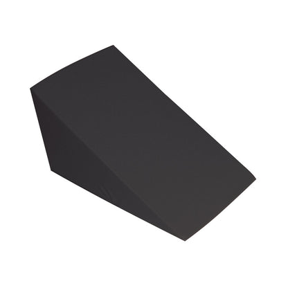 A black AliMed Vinyl-Covered 28 Degree Large Wedge Positioner with a sloped design for support and positioning purposes.