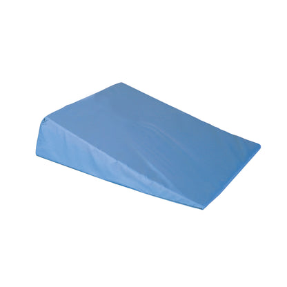 A blue AliMed Perineal/Endovaginal Wedge with a sloped, triangular shape for patient positioning and support.