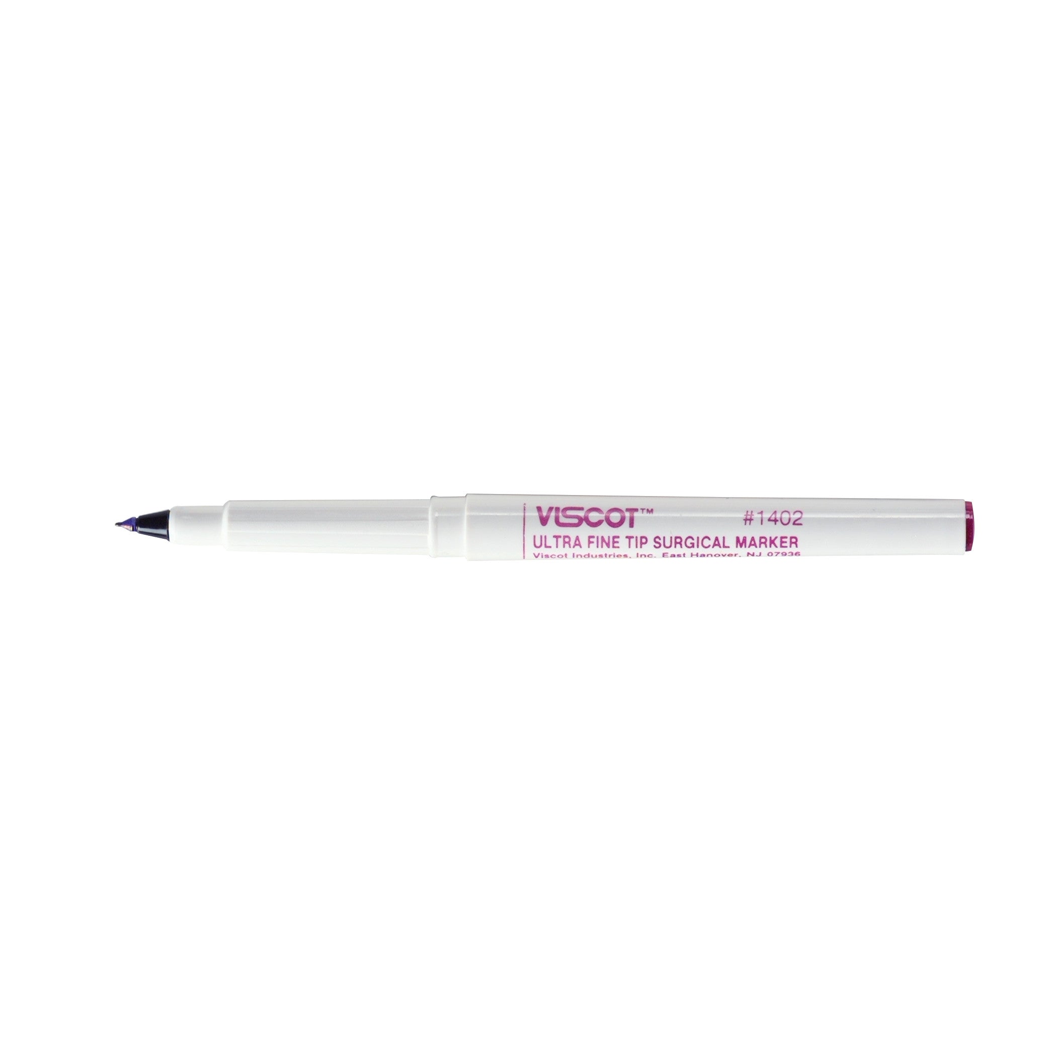 The Viscot Precision Surgical Skin Marker is a white pen with an ultra fine tip, used for precise markings in surgical settings.