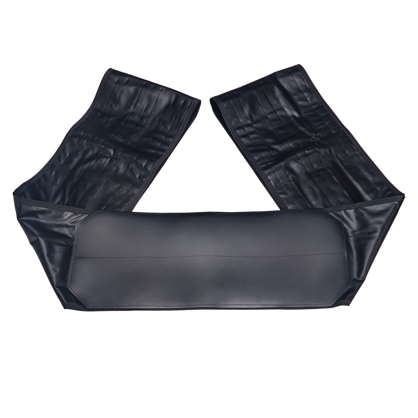 AliMed Nonmetallic Operating Room Table Strap with Compression Pad, featuring a wide black strap and adjustable panels.