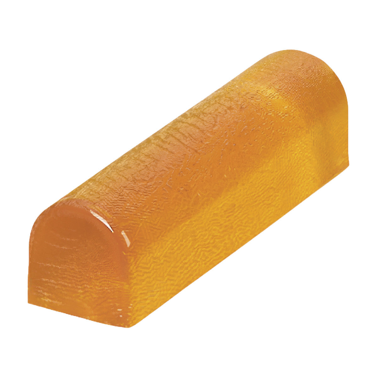 The AliMed AliGel Chest Roll is a translucent orange, semi-cylindrical positioning aid with a textured surface.