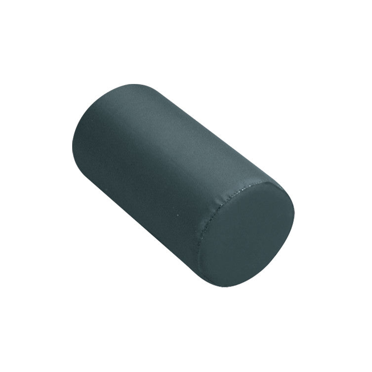 The image displays an AliMed Positioning Roll, a cylindrical foam cushion with a dark cover, used for medical support and positioning.