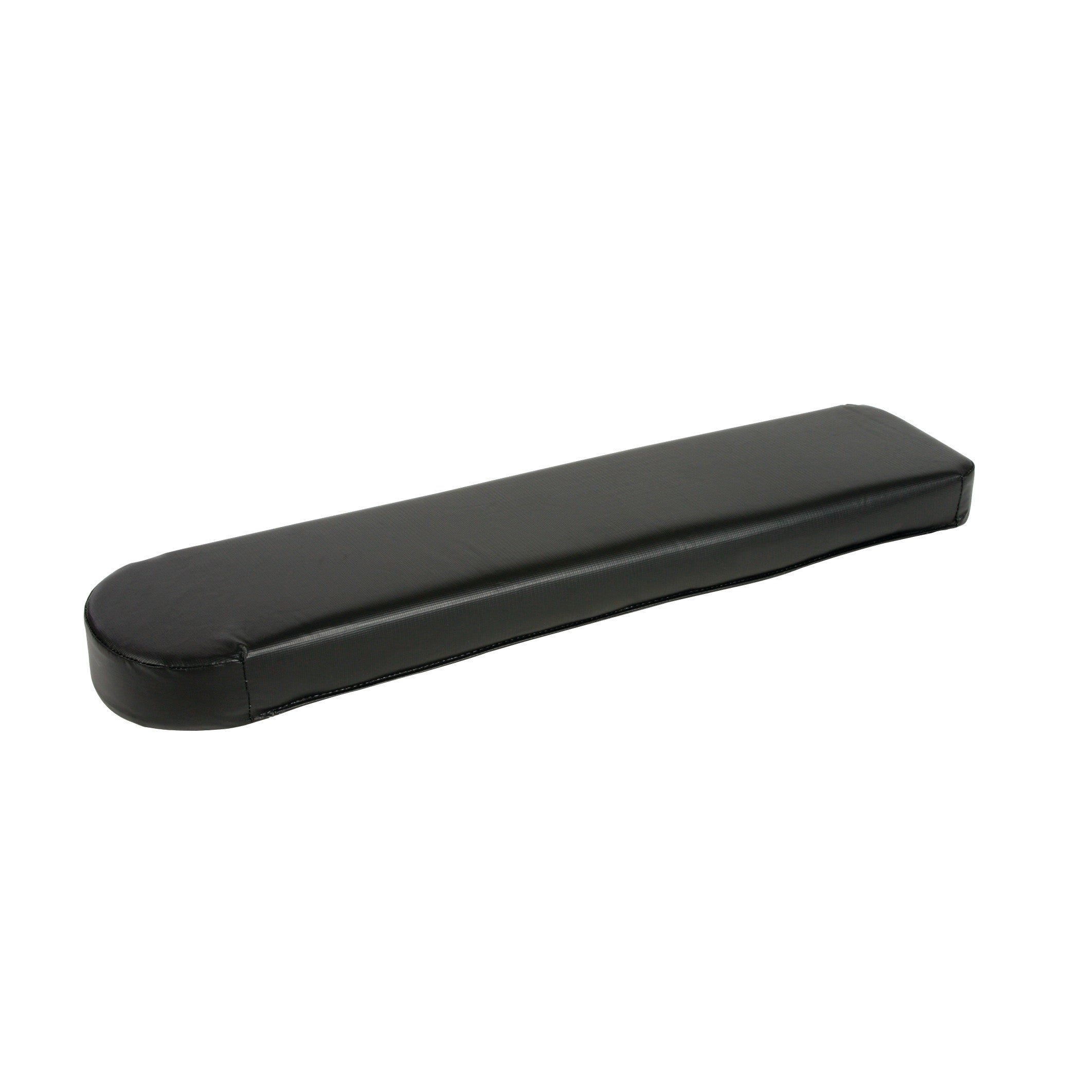 AliMed Standard Armboard Pad in black, elongated with a rounded end, used for medical procedures to support and cushion the arm.