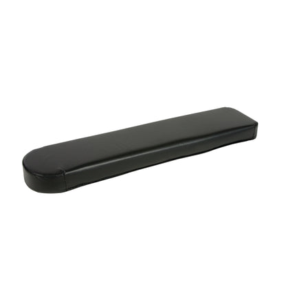 AliMed Standard Armboard Pad in black, elongated with a rounded end, used for medical procedures to support and cushion the arm.