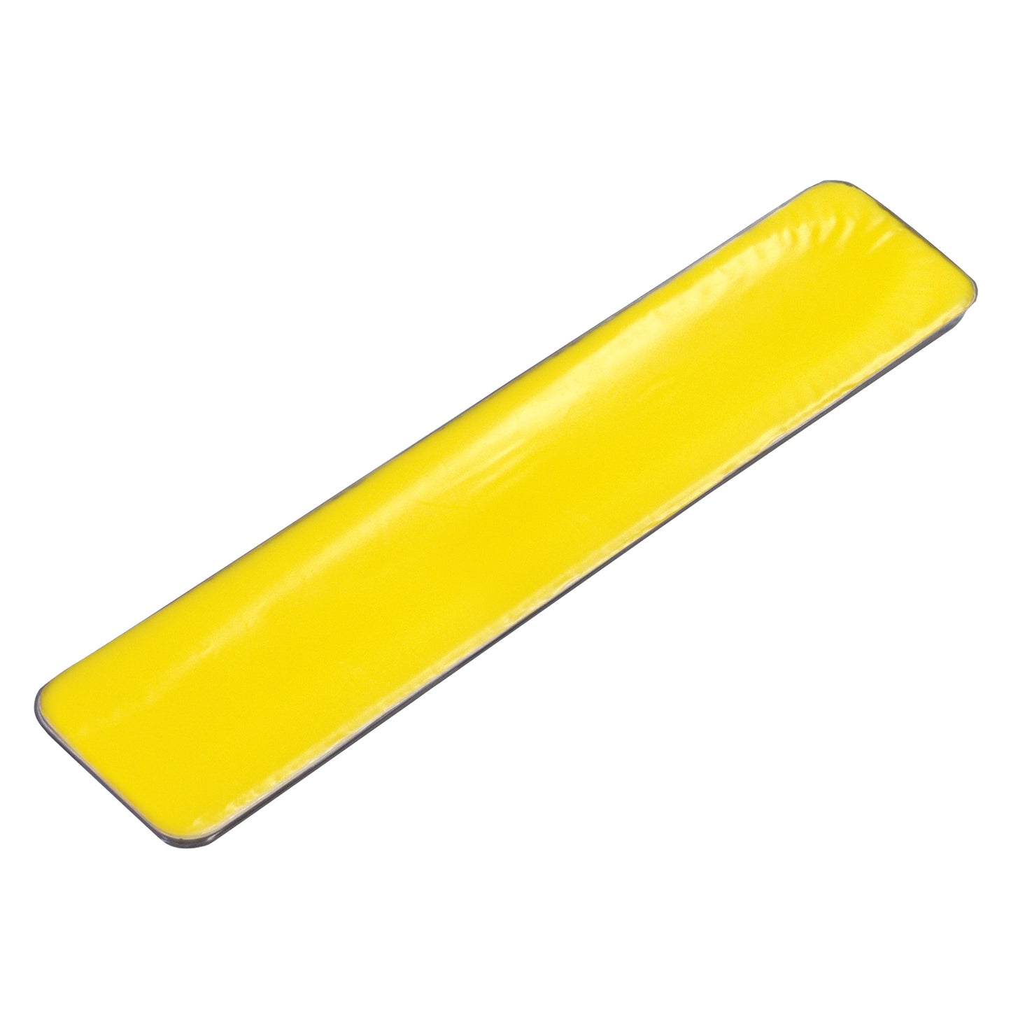 The AliMed AliLite Standard Armboard Pad is yellow, rectangular, and slightly curved, designed for medical support and comfort.
