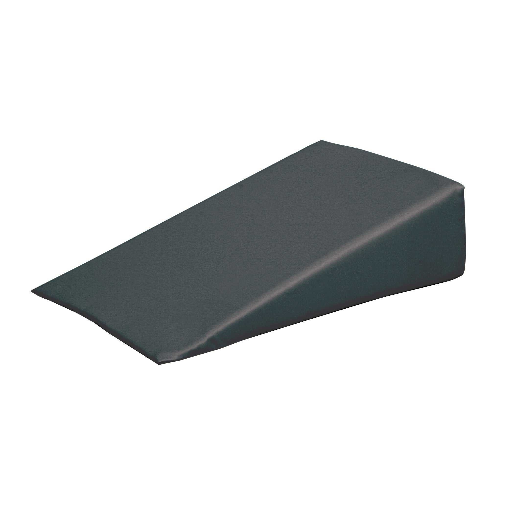 AliMed Vinyl-Covered 15 Degree Small Wedge Positioner, a dark-colored foam wedge cushion, designed for support and positioning.