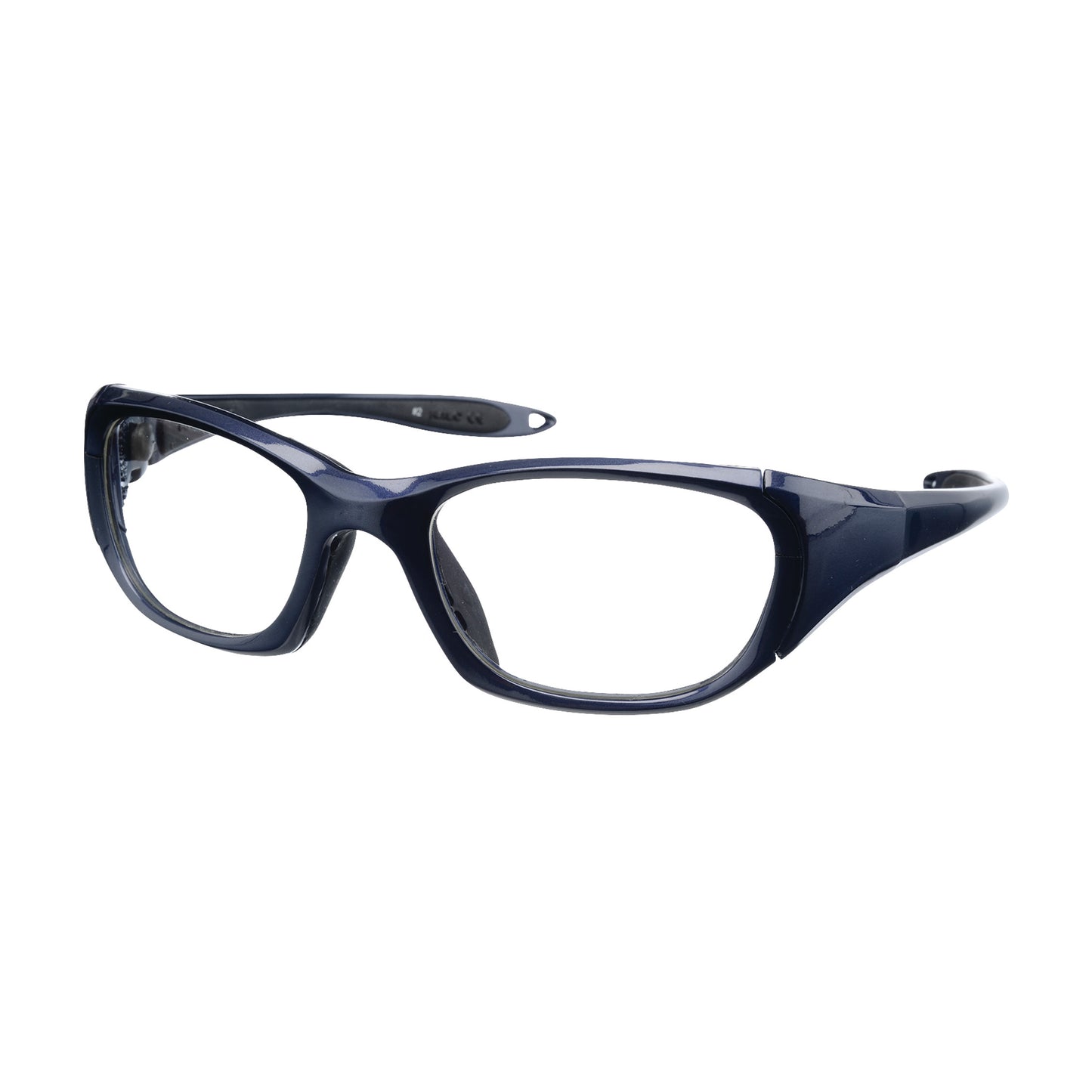 UltraSoft Radiation Protection Eyewear with sleek, dark blue frames designed to shield eyes during radiation exposure.