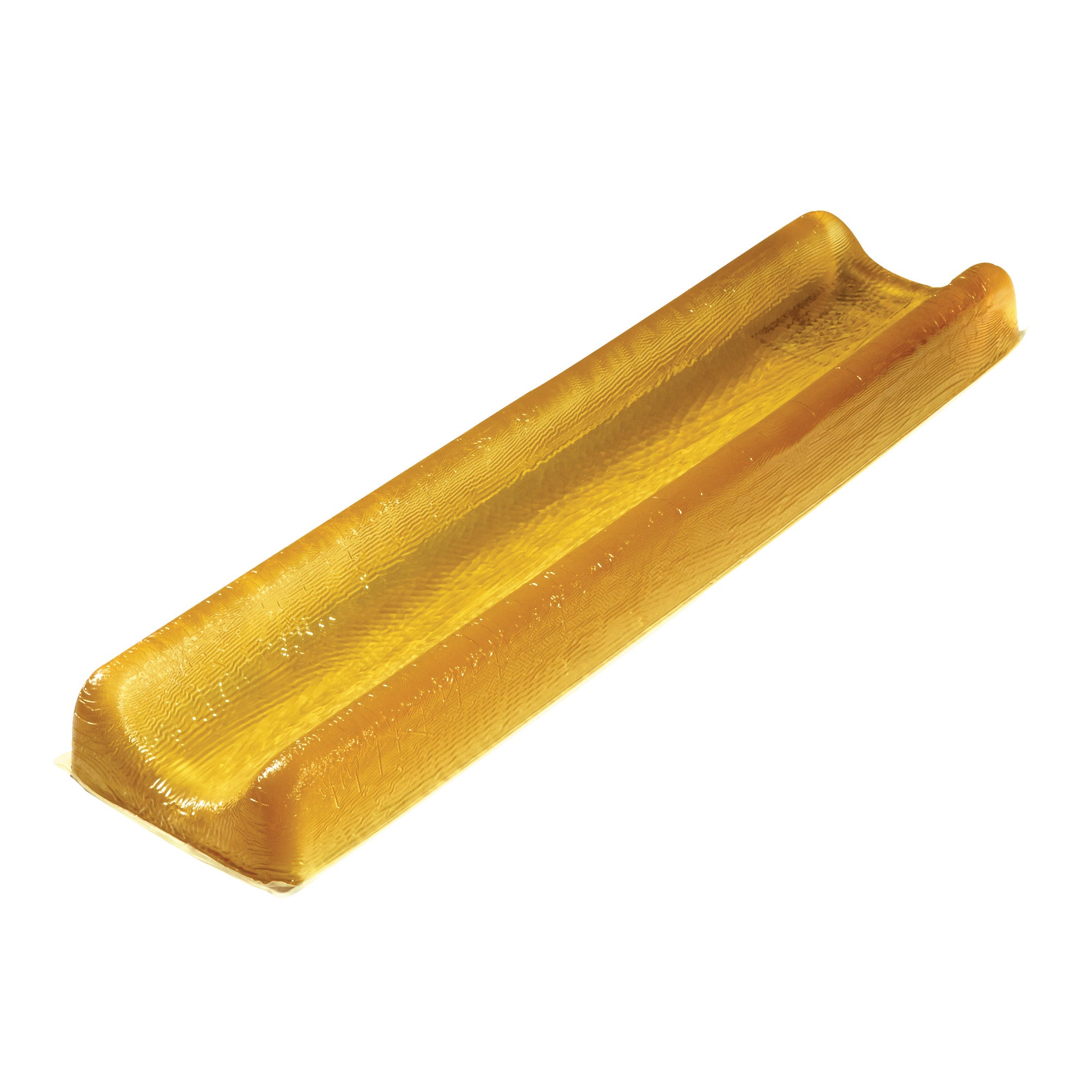The AliMed AliGel Contoured Armboard Pad is a yellow, rectangular gel pad with raised edges, designed for arm support.