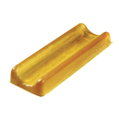 The AliMed AliGel Contoured Armboard Pad is a yellow, textured gel pad designed to support an arm comfortably.