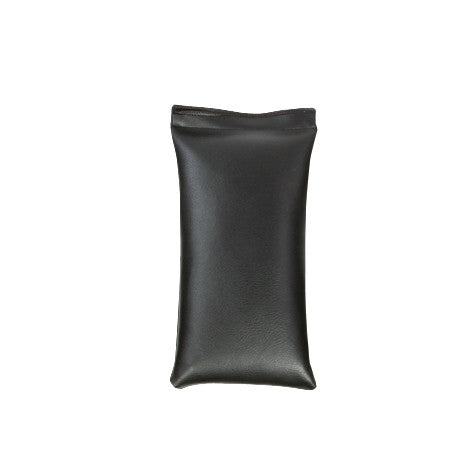 Black leatherette AliMed Standard Sandbag with a stitched closure, used for medical positioning and stabilization.