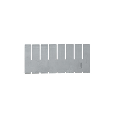 AliMed Cart Accessory: Long or Short Divider for Drawer Trays for Select/Standard/Wide Series Medical Carts, a gray slotted metal divider.