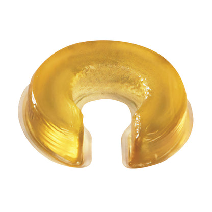 AliMed AliGel Horseshoe Donut, a yellow, gel-like, horseshoe-shaped cushion for comfort and pressure relief.