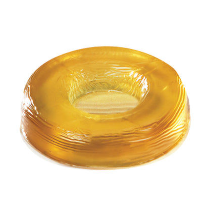 AliMed AliGel Head Donut, a circular yellow gel cushion with a central hollow, designed for supportive head positioning.
