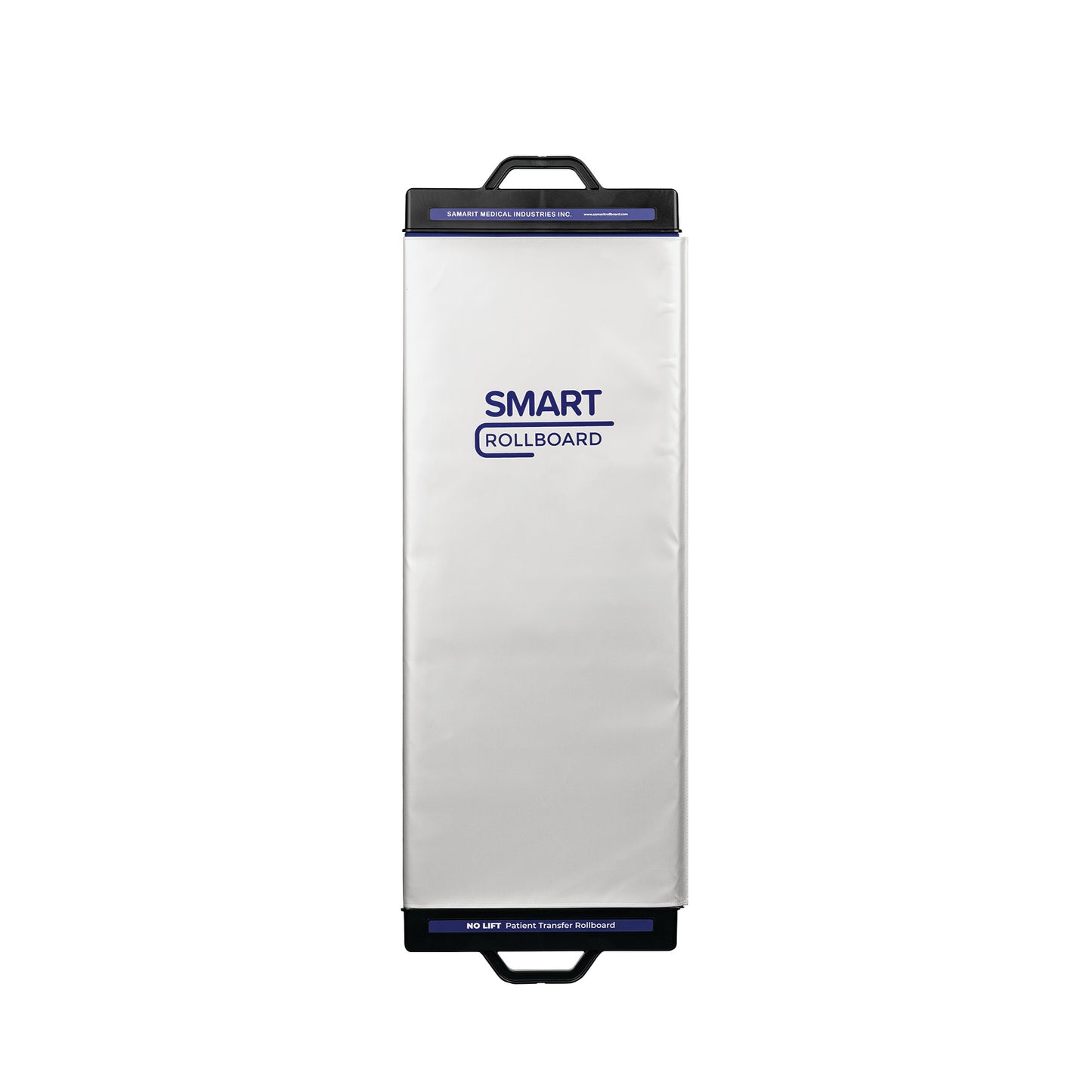 The SAMARIT SMART Rollboard is a rectangular patient transfer device with handles on both ends and a white padded surface.