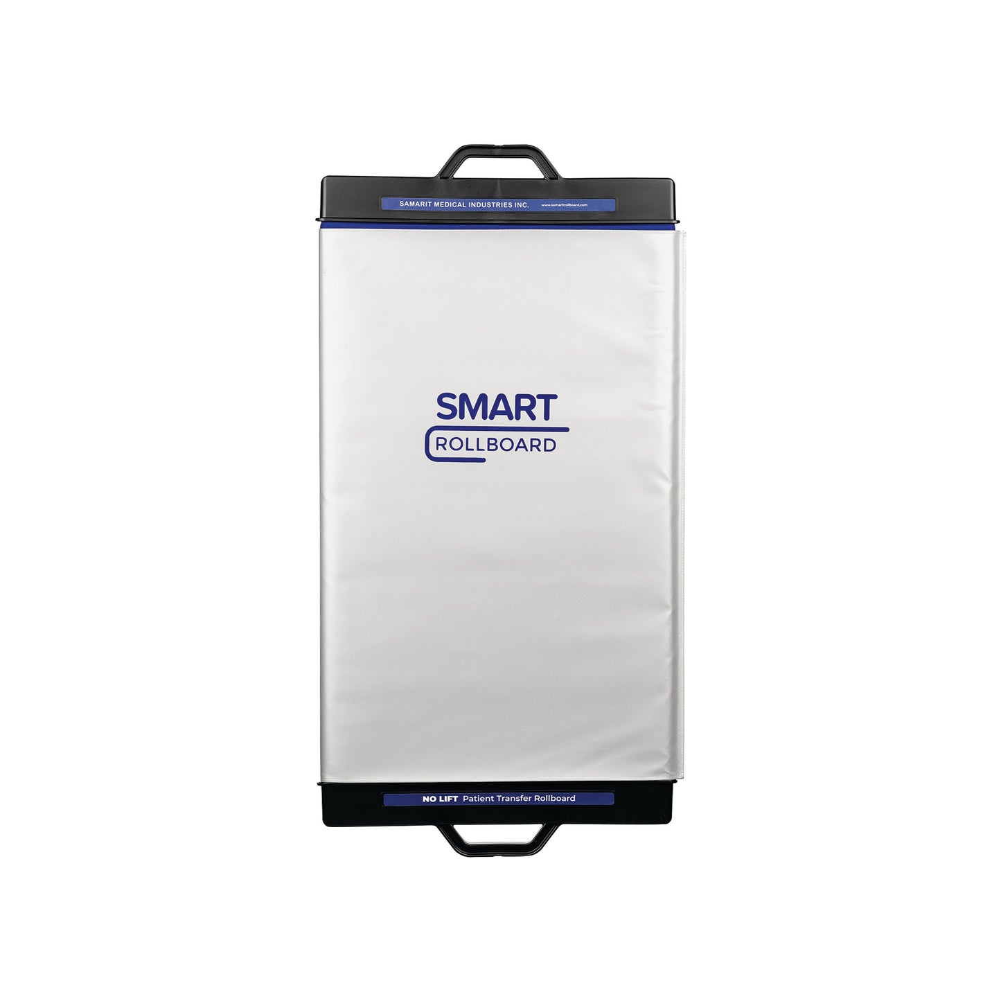 SAMARIT SMART Rollboard, a patient transfer device with a white surface and handle, labeled "NO LIFT" for easy mobility assistance.