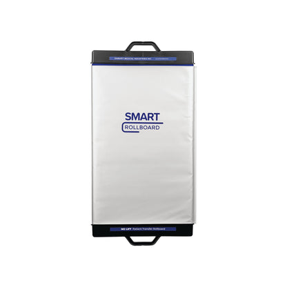 SAMARIT SMART Rollboard, a patient transfer device with a white surface and handle, labeled "NO LIFT" for easy mobility assistance.